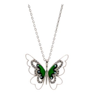 Abundance Green Butterfly Necklace For Sale
