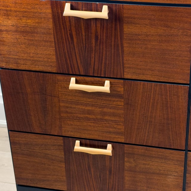 Mid-Century Modern Brutalist Teak & Walnut 6-Drawer Dresser, 1960s For Sale - Image 4 of 10