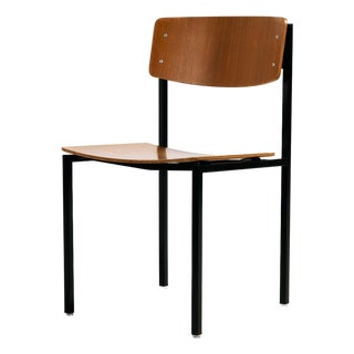 Teak Chair on Metal Base For Sale