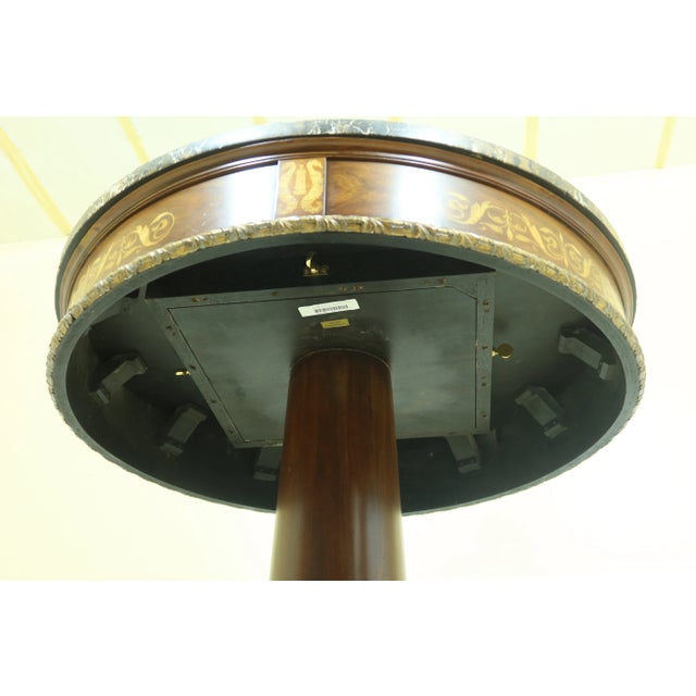 Maitland Smith Round Marble Top Empire Style Center Table For Sale - Image 9 of 11