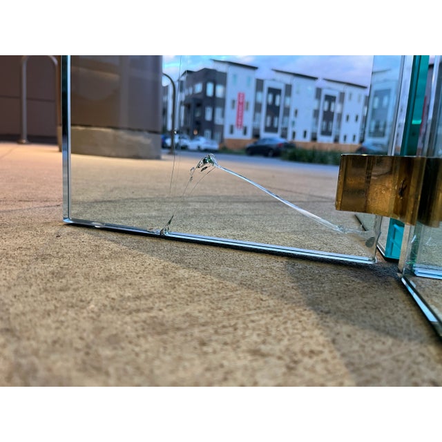 Mid-Century Modern Glass Pedestal Base Dining Table Manner of Leon Rosen for Pace Collection For Sale - Image 12 of 13