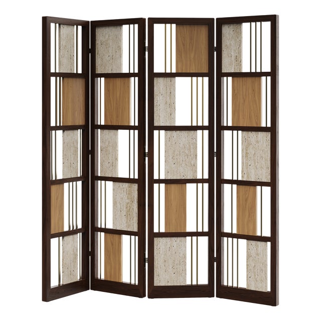 Wordsworth Folding Screen from Wood Tailors Club For Sale