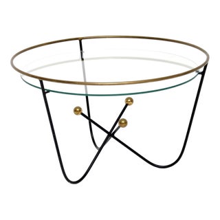 Vintage Steel and Brass Coffee Table from Edward Ihnatowicz, 1950s For Sale