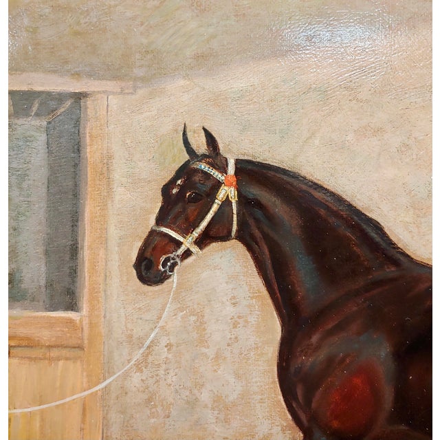 Portrait of Lord Drewton an Arabian Racehorse-19th C. Oil Painting by Albert Clark For Sale - Image 4 of 10