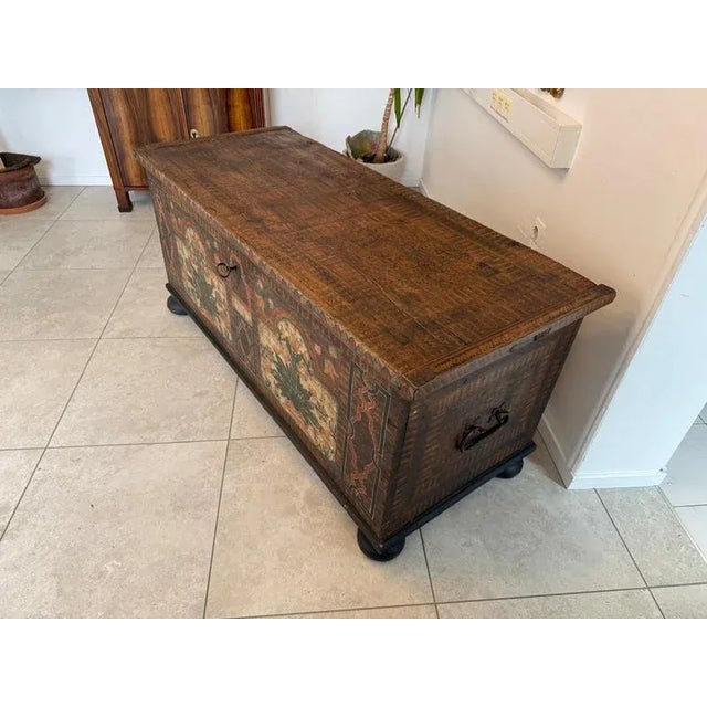 Tyrolean Rustic Hand-Painted Chest For Sale - Image 16 of 18