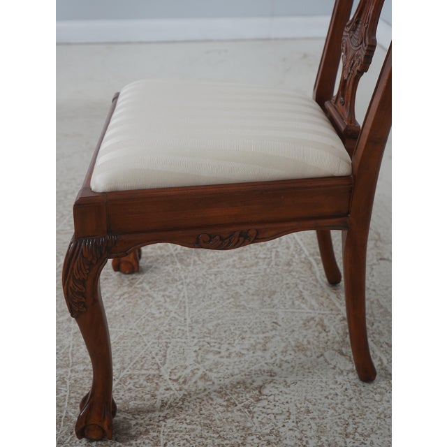 Brown Set of 8 Mahogany Chippendale Style Dining Chairs For Sale - Image 8 of 18