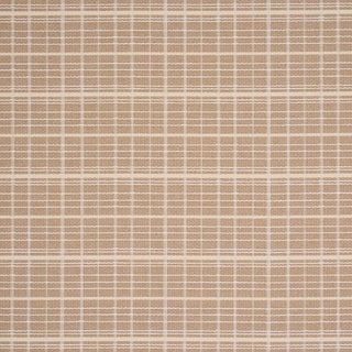 Schumacher Merrick Performance Plaid Fabric In Beige For Sale
