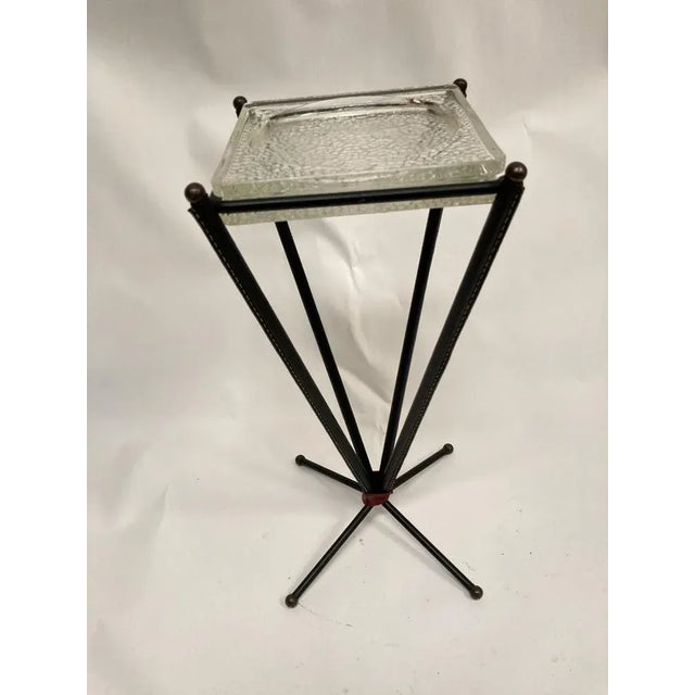 Sheathed Leather Vide Poche by Jacques Adnet, 1950s, in Very Good conditions. Designed 1950 to 1959 I have official proof...