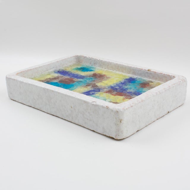 Bitossi Italy for Raymor Ceramic and Glass Mosaic Centerpiece Bowl Catchall For Sale In Atlanta - Image 6 of 12