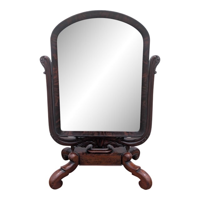 Vintage Ornate Victorian Mahogany Dressing Table Mirror For Sale