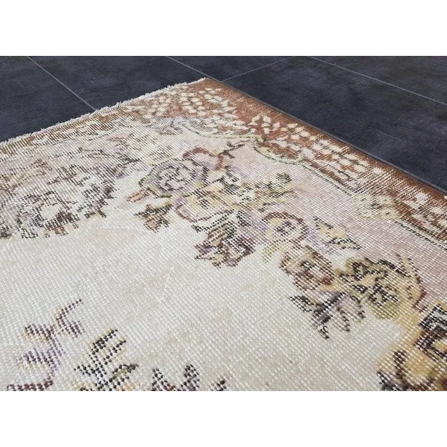 1960s Vintage Turkish Handmade Rug-4’x7’1" For Sale - Image 6 of 11