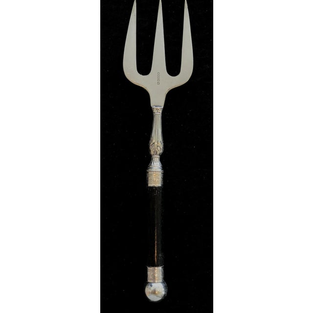 Ebony and Silver Bread Fork (hallmarks) DETAILS Country: France Condition: Very Good Year: 1900? Dimensions: H 7.5” x W...
