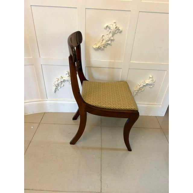 Early 19th Century Antique Regency Carved Figured Mahogany Side Chairs, 1830, Set of 2 For Sale - Image 5 of 11