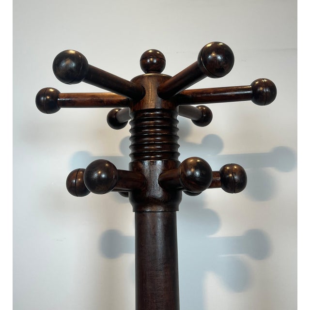 Wood 1950s Brutalist carved oak coat racks by Charles Dudouyt For Sale - Image 7 of 12