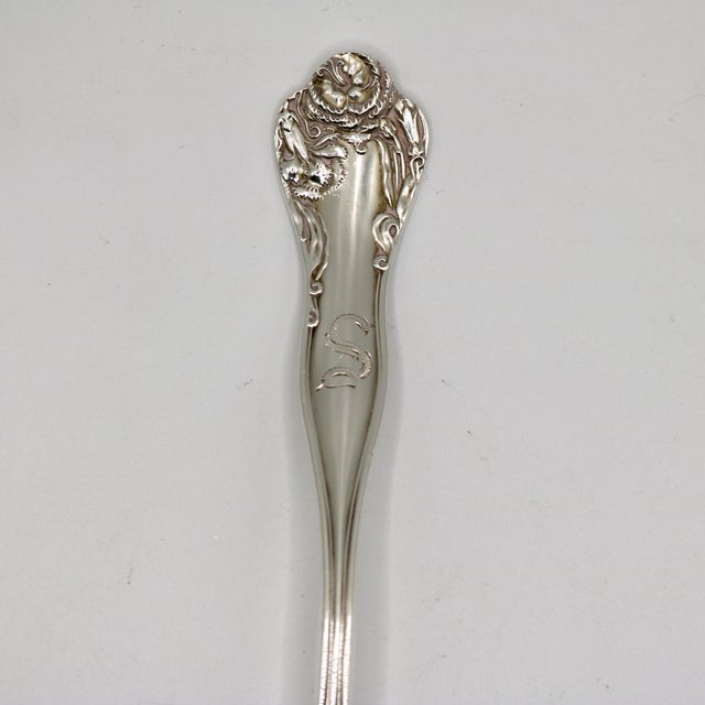 Antique Watson Co. Art Nouveau Sterling Silver "Carnation" Serving Spoon, C. 1905 For Sale In Cincinnati - Image 6 of 13