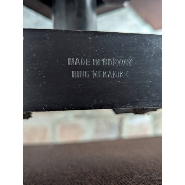 Mid-Century Scandinavian Leather & Wood Lounge Chair For Sale - Image 11 of 12