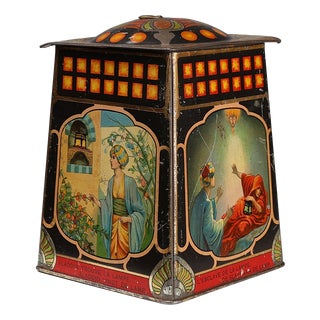 Antique Art Nouveau Tin Box by De Beuckerlaer, 1890s For Sale