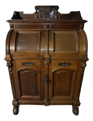 19th Century Antique Wooton Patent Secretary Desk in Burl Walnut