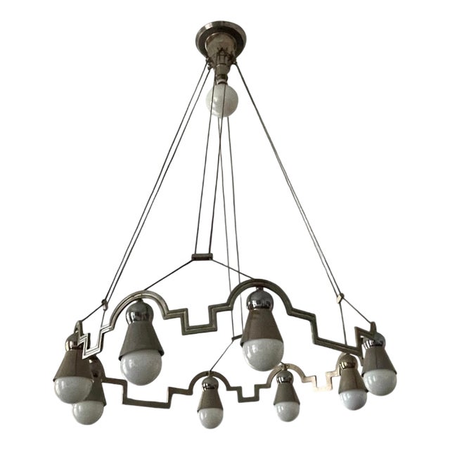Art Deco Bauhaus School Ceiling Chandelier, 1930 For Sale