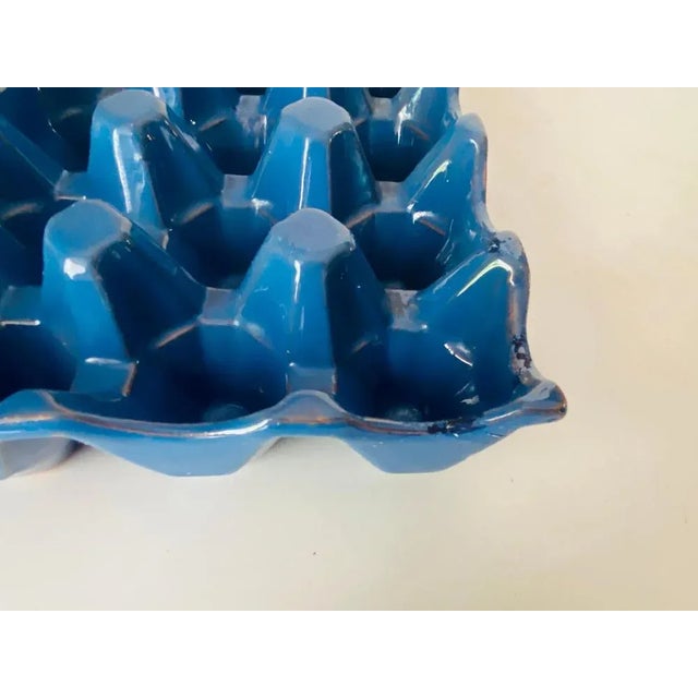Ceramic Large Ceramic Egg Holder in Blue, Italy, 1970s For Sale - Image 7 of 10