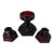 Vintage Avon 1876 Cape Cod Ruby Red Glass Candle Holder Set – 3 Pieces (Hurricane Base & Short Candlesticks) For Sale