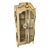 Vintage Provincial Neoclassical Gilt Painted Wavy Corner Lighted Vitrine Cabinet For Sale