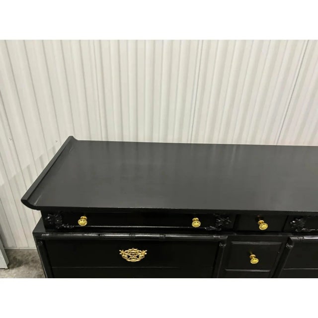 Mid 20th Century Rare Chinoiserie Pagoda Style Walnut Dresser For Sale In Chicago - Image 6 of 12