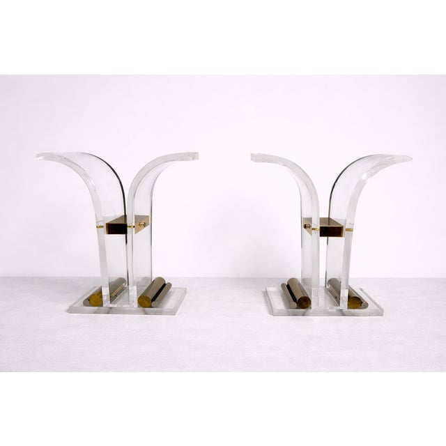 Acrylic and Metal Console Tables, 1970s, Set of 2 For Sale - Image 13 of 14