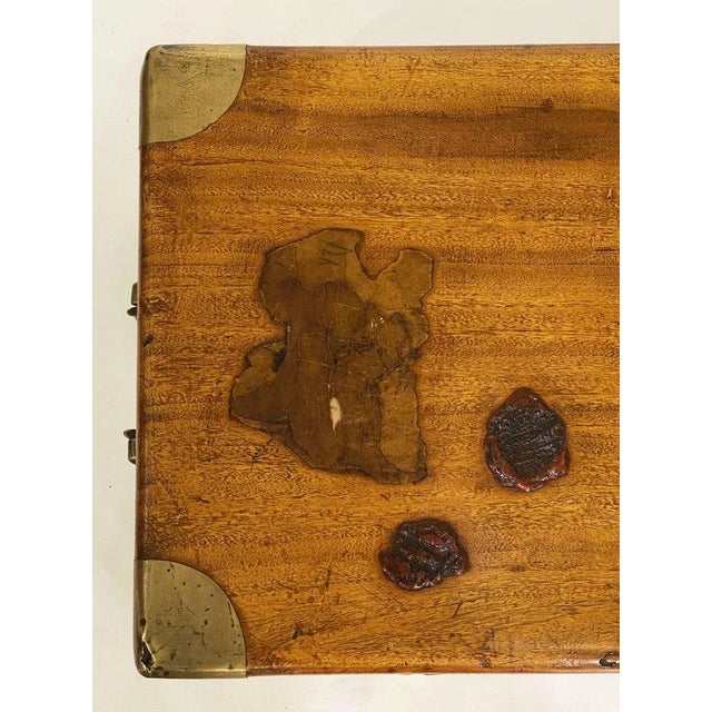 19th Century British Military Officer's Campaign Trunk of Brass-Bound Camphor For Sale In Austin - Image 6 of 12