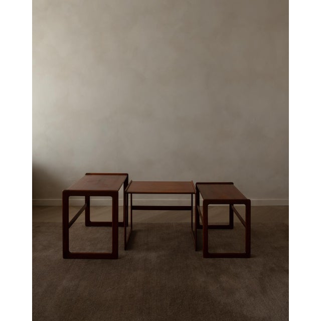 1960s Teak Nesting Tables by Arne Hovmand-Olsen for Mogens Kold, 1960s, Set of 3 For Sale - Image 5 of 16