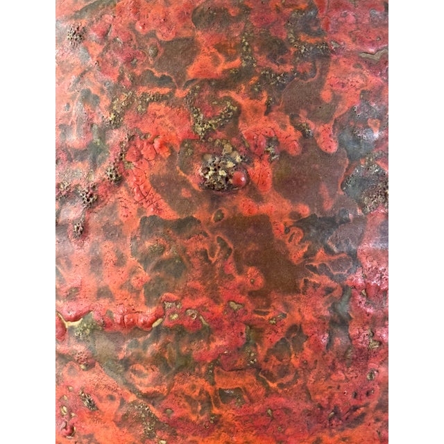 1950s Mid Century Lava Glaze Ceramic Lamp For Sale In Palm Springs - Image 6 of 13