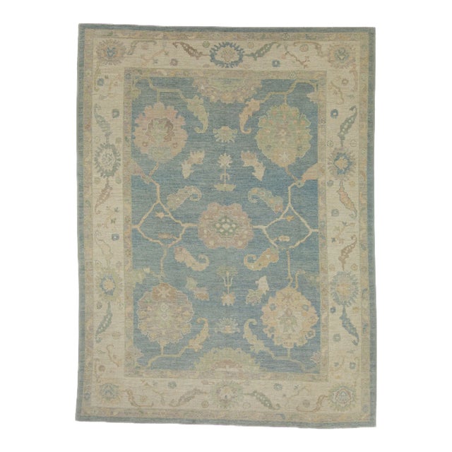 Turkish Oushak Rug 9'4" x 12'5" For Sale
