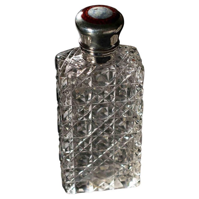 20th Century Baccarat Crystal Pocket Bottle with Silver Cap, France For Sale - Image 5 of 5