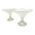 Vintage Italian Frosted Glass Pedestal Berry Bowls or Candleholders, Set of Two For Sale