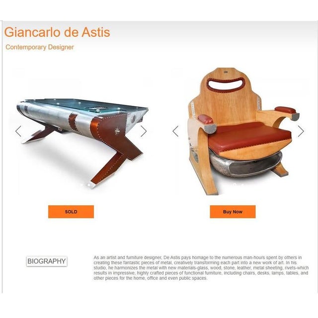 Giancarlo de astis aviator aeroplane wing desk made from a t-28 a trojan american fighter plan. This piece has been fully...