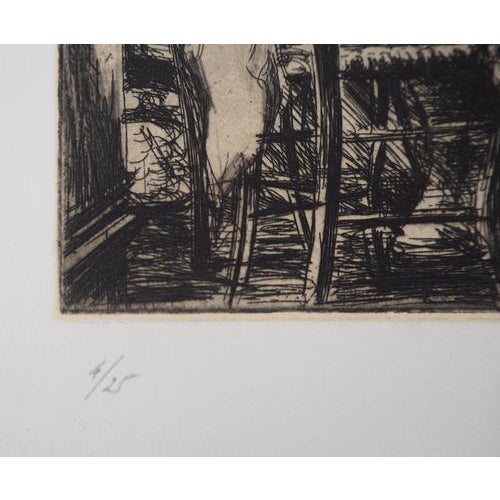Jean Michel Mathieux-Marie, Waiting for Dinner, Original Etching For Sale - Image 5 of 8