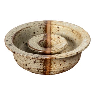 Mid-Century Modern Danish Studio Pottery Candleholder, 1960s For Sale