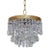 Vintage Crystal Teardrop Chandelier With Embossed Cherub Brass Crown For Sale
