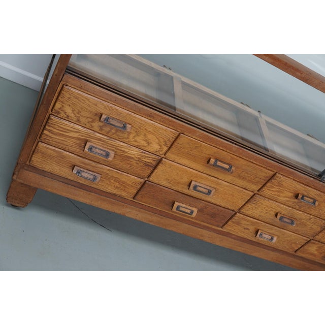 Antique British Oak Haberdashery Cabinet, 1930s For Sale - Image 12 of 18