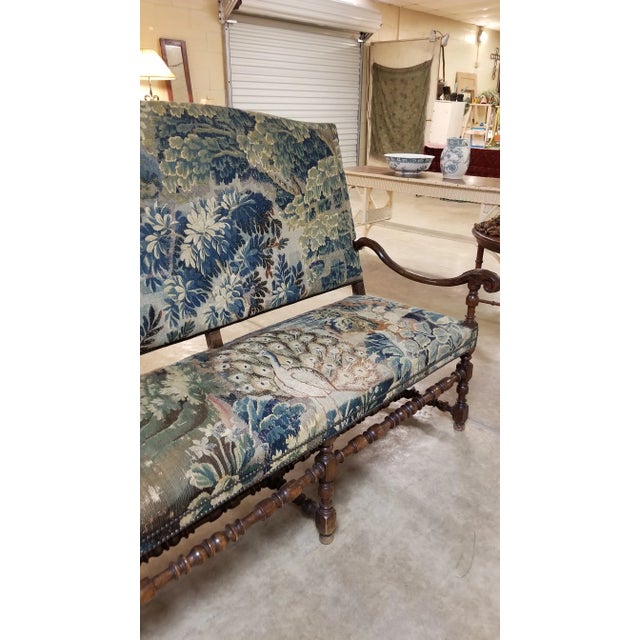 18th Century Settee With 17th Century Tapestry For Sale In San Antonio - Image 6 of 11