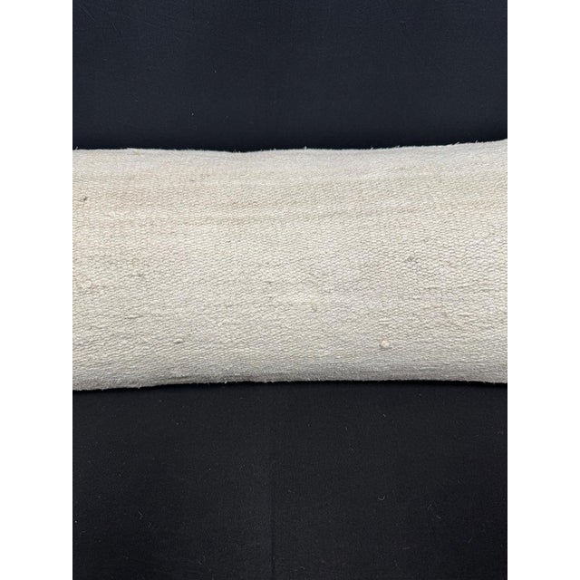 Contemporary Turkish Hemp Pillow Cushion Natural Beige Cushion Cover 14x40 For Sale - Image 3 of 4