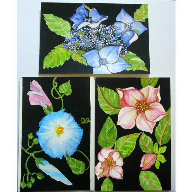 Lynne French Gallery Wall Garden Flower Paintings Set Of 3 Chairish