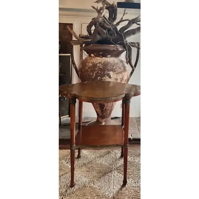 Early Directoire Style Mahogany Table With Brass Mounts and a Clover Shaped Top, Signed For Sale In New York - Image 6 of 11