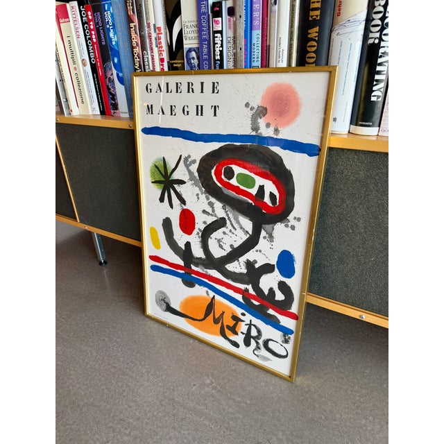 60s Miró Galerie Maeght Exhibition Lithograph Print Professional Frame For Sale - Image 9 of 12