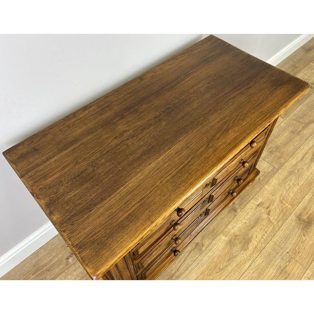 Brown Vintage French Oak Chest of 4 Drawers For Sale - Image 8 of 13