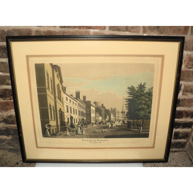 Antique Broadway From the Bowling Green Ny Lithograph Engraved Print Signed R Varin For Sale - Image 13 of 13