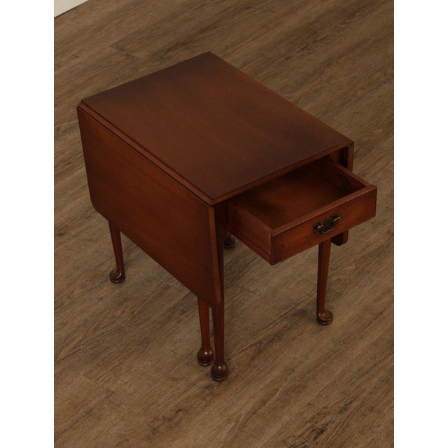 Biggs Queen Anne Style Mahogany Drop Leaf Side Table For Sale - Image 4 of 12