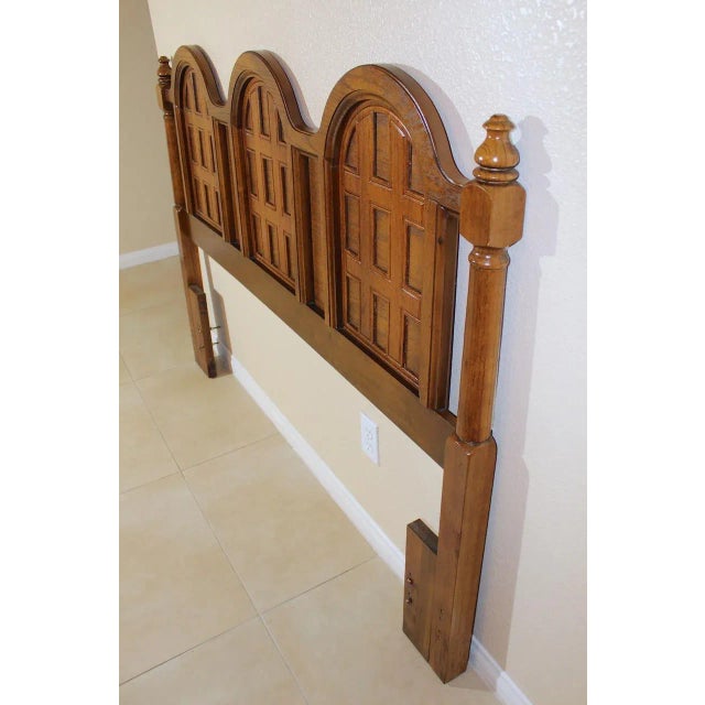 Vintage 1960s Midcentury Walnut Twin Size Headboard - Retro Bedroom Decor For Sale - Image 4 of 8
