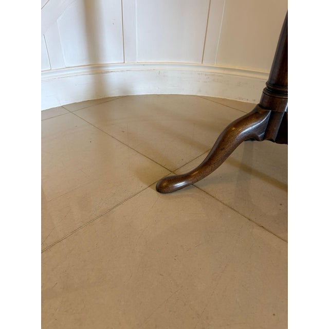 Antique Georgian Figured Mahogany Circular Tilt Top Table, 1780 For Sale - Image 9 of 10