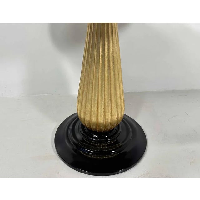 Italian Art Deco Style Parchment, Black Lacquer and Gold Leaf Coffee Table, 1980s For Sale - Image 6 of 8